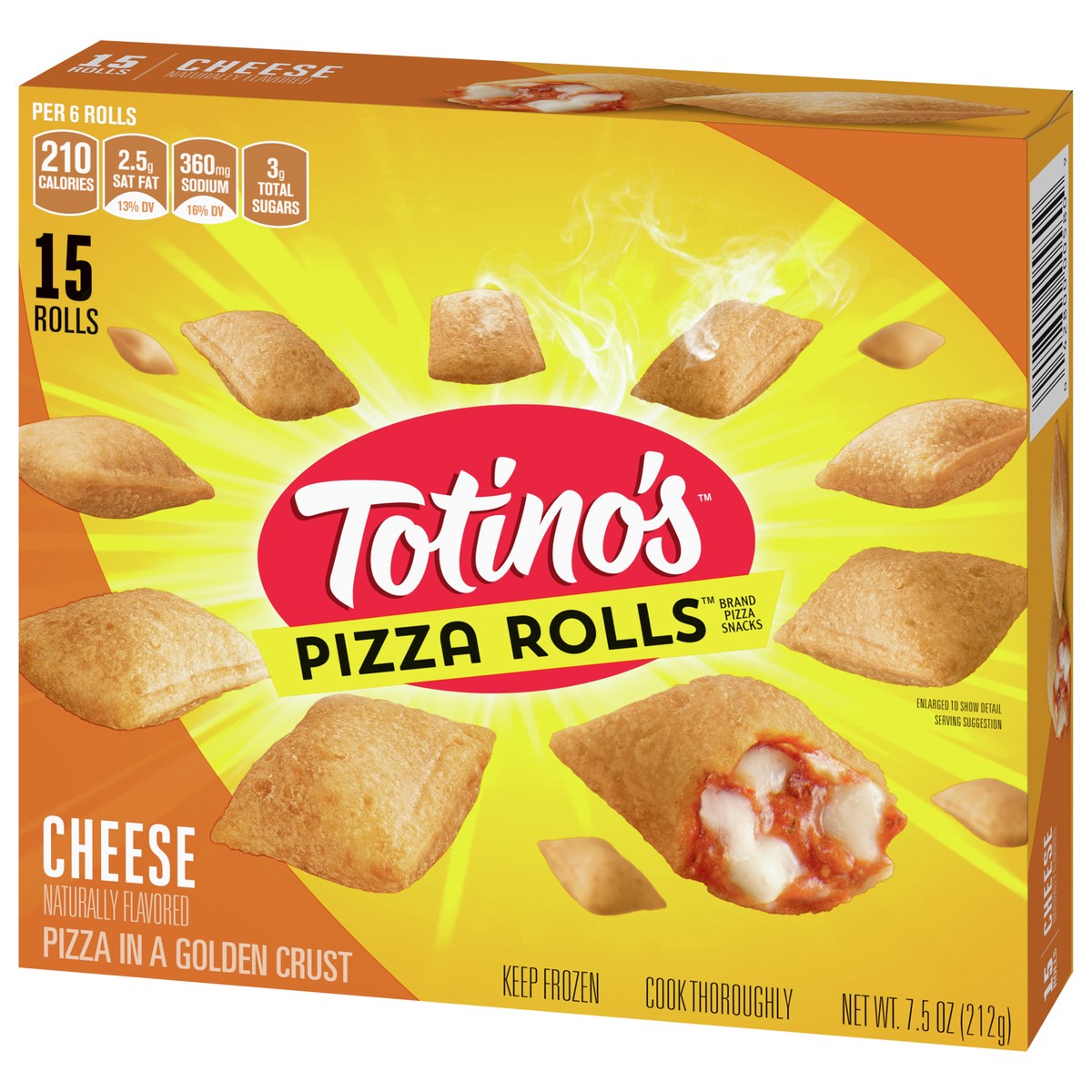 slide 9 of 9, Totino's Pizza Rolls, Cheese, 15 ct, 7.5 oz Bag (frozen), 15 ct