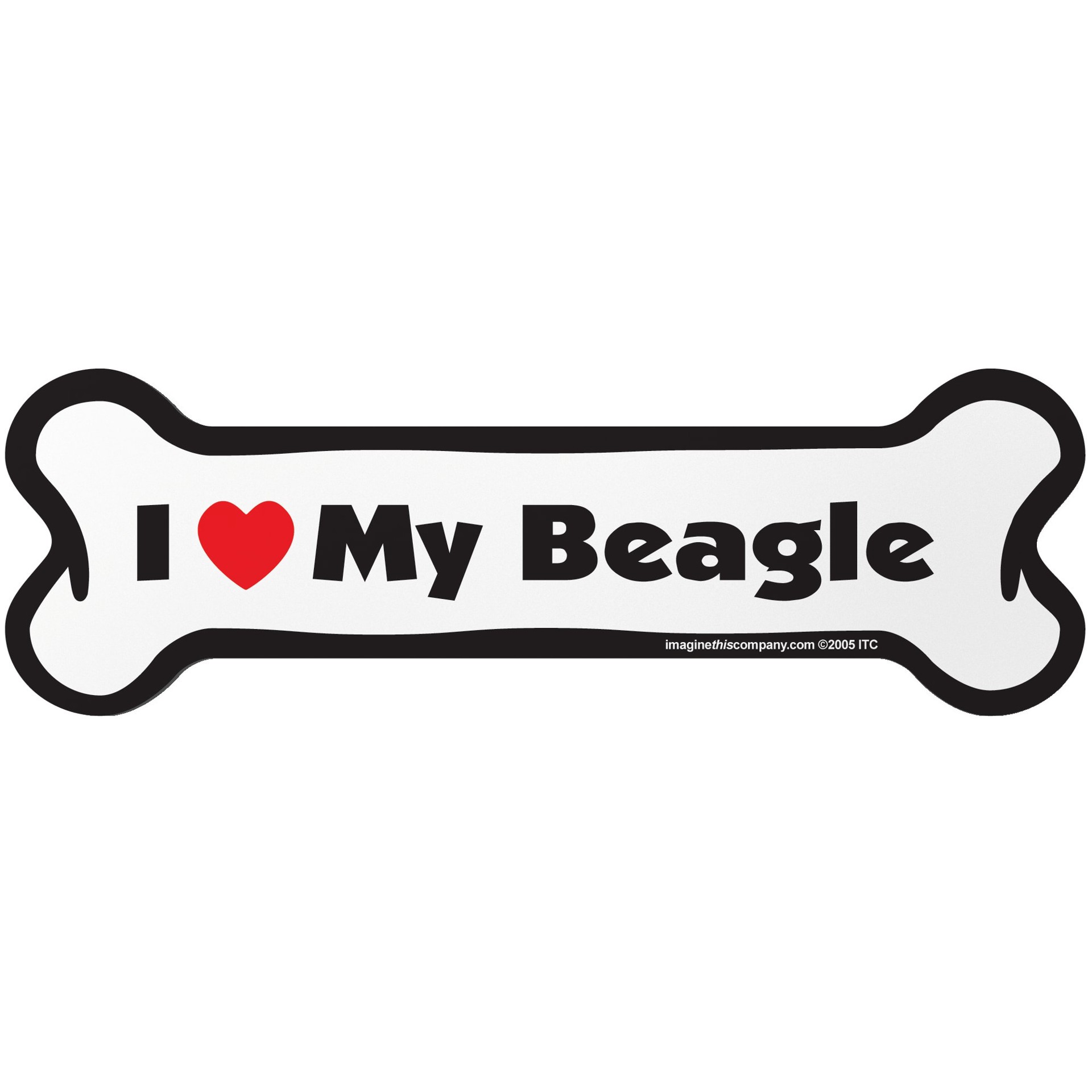slide 1 of 1, Imagine This "I Love My Beagle" Bone Car Magnet, SM