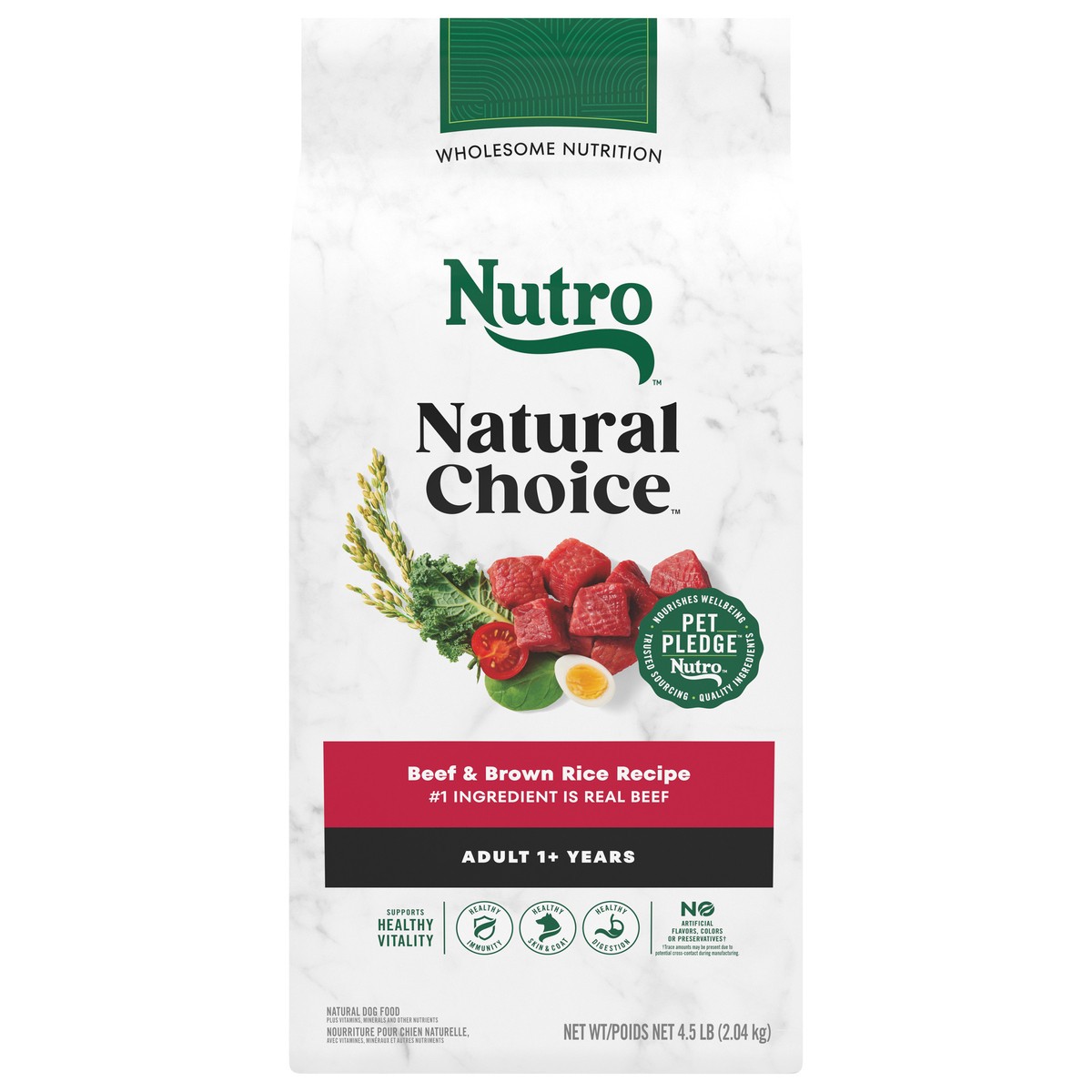 slide 1 of 4, Nutro Natural Choice Adult 1+Years Natural Beef & Brown Rice Recipe Dog Food 4.5 lb, 4.5 lb