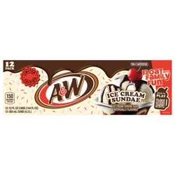 A&W Ice Cream Sundae Soda, 12 fl oz cans, 12 pack