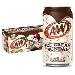 A&W Ice Cream Sundae Soda, 12 fl oz cans, 12 pack