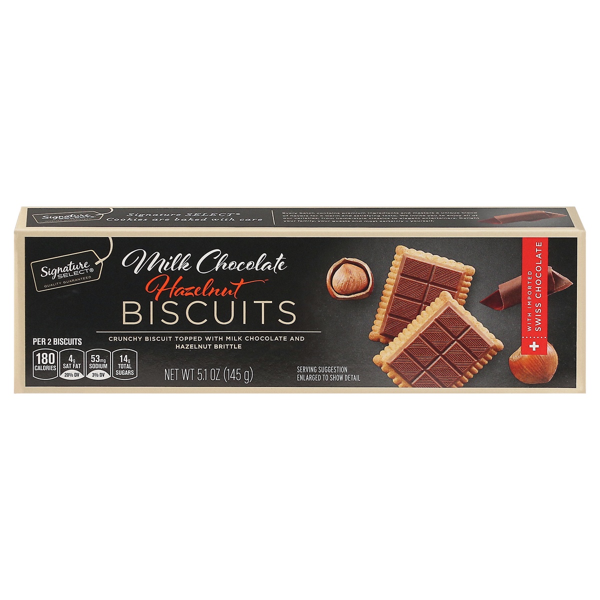 slide 1 of 9, Signature Select Milk Chocolate Hazelnut Biscuits 5.1 oz, 