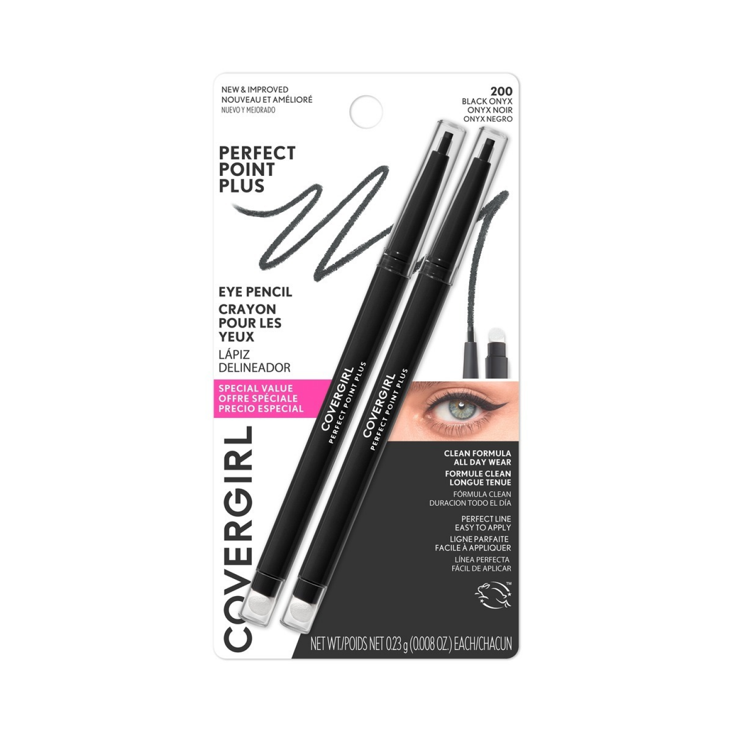 slide 1 of 5, Covergirl Perfect Point Plus Eyeliner Black Onyx, 2 ct