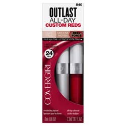 Covergirl Outlast All-Day Lip Color With Topcoat, Signature Scarlet 840, 1.9g 0.06 oz/ 2.3ml 0.07 fl oz