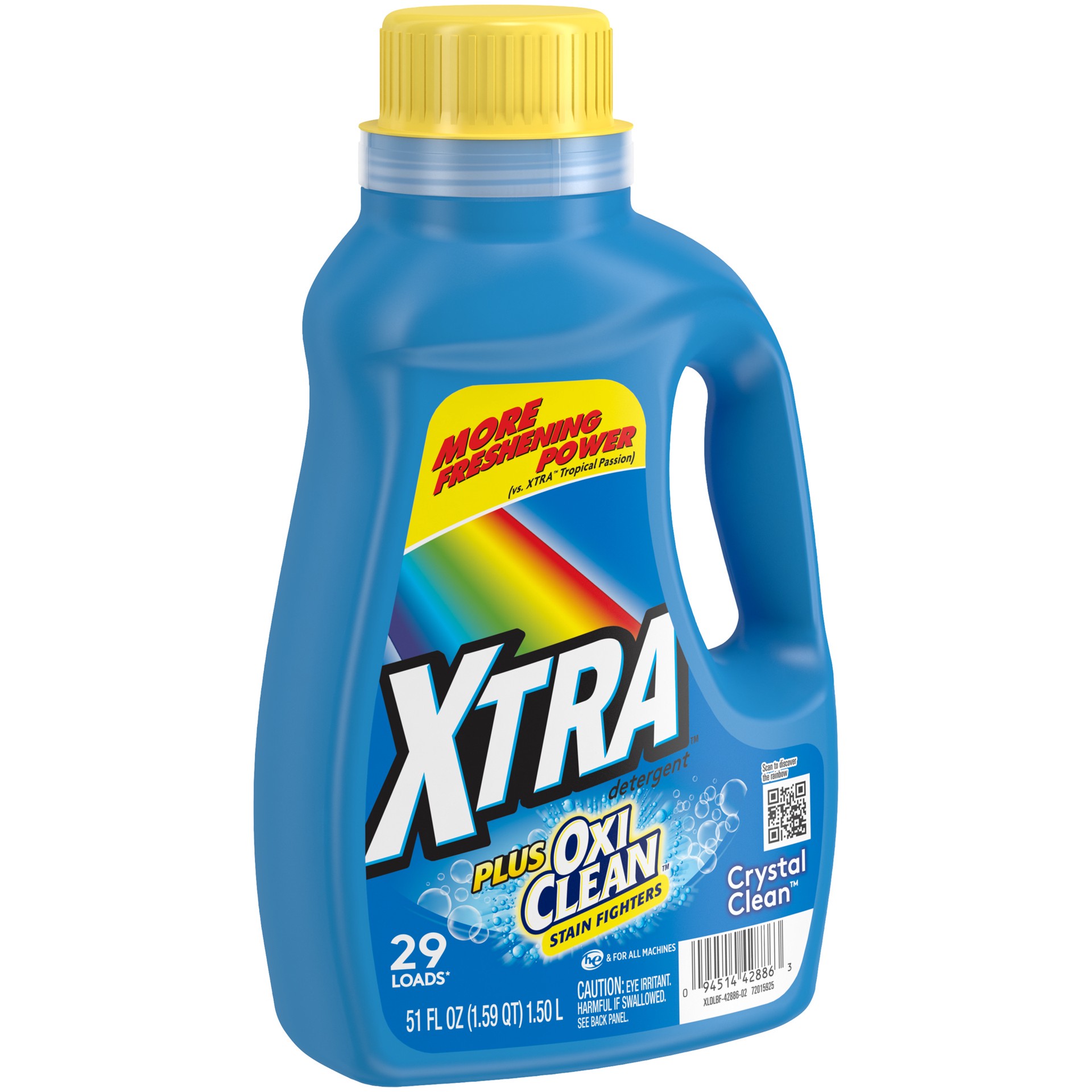 slide 5 of 5, Xtra Plus OxiClean Liquid Laundry Detergent, Crystal Clean, 51oz, 51 fl oz
