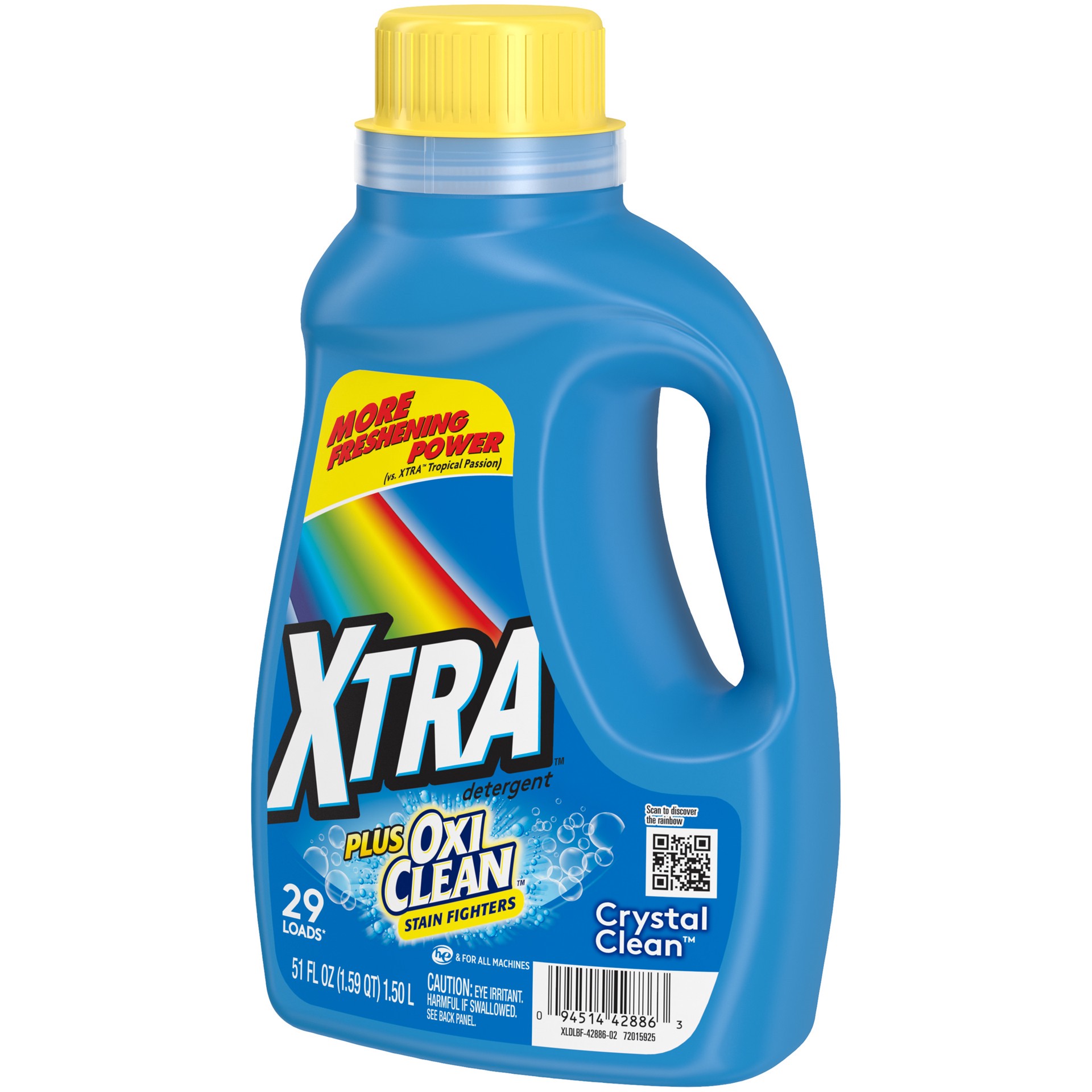 slide 4 of 5, Xtra Plus OxiClean Liquid Laundry Detergent, Crystal Clean, 51oz, 51 fl oz