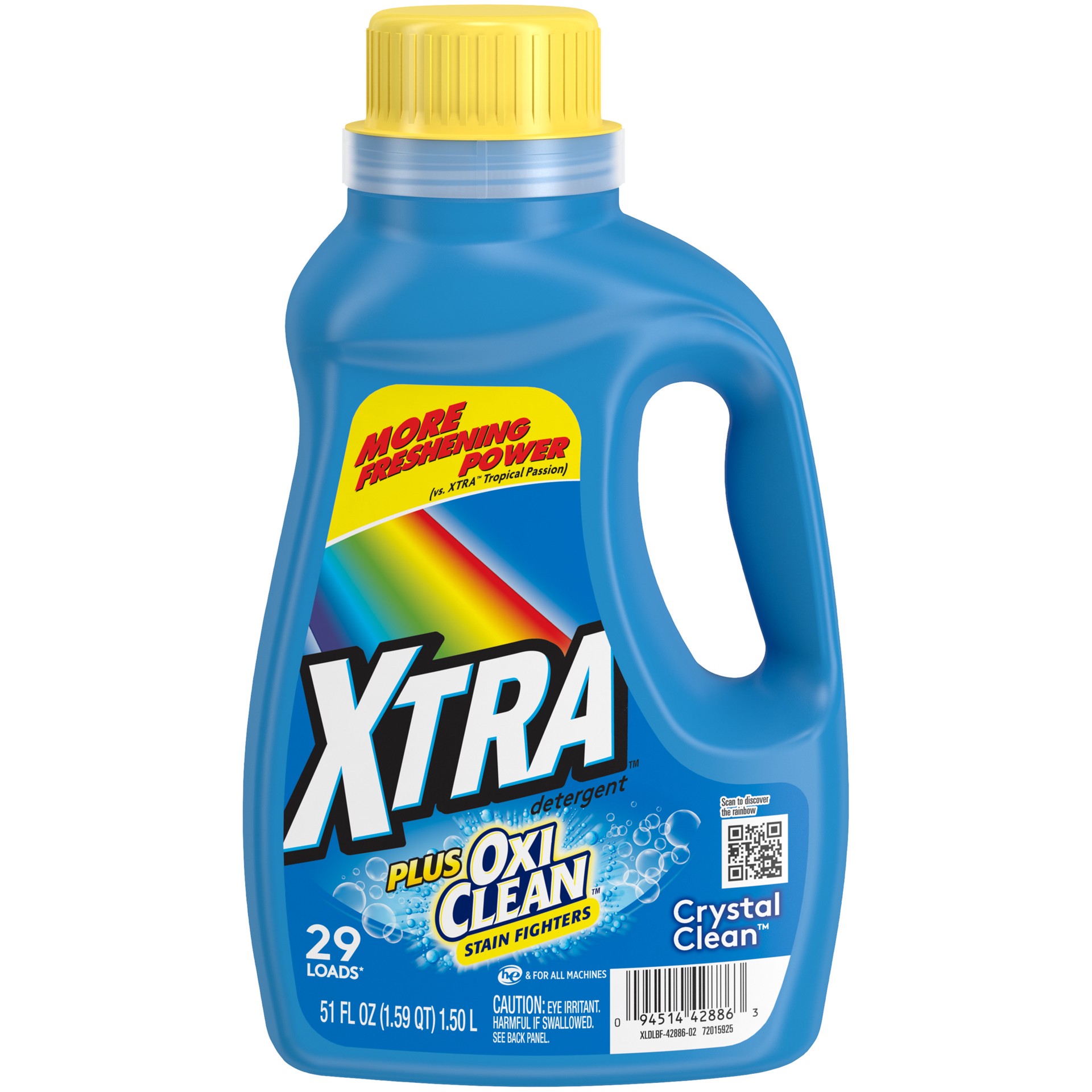 slide 1 of 5, Xtra Plus OxiClean Liquid Laundry Detergent, Crystal Clean, 51oz, 51 fl oz