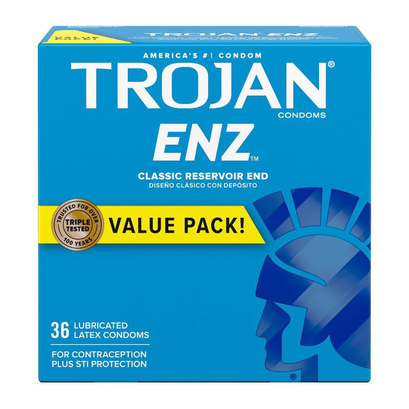 slide 1 of 60, Trojan ENZ for Contraception and STI Protection Lubricated Condoms - 36ct, 36 ct