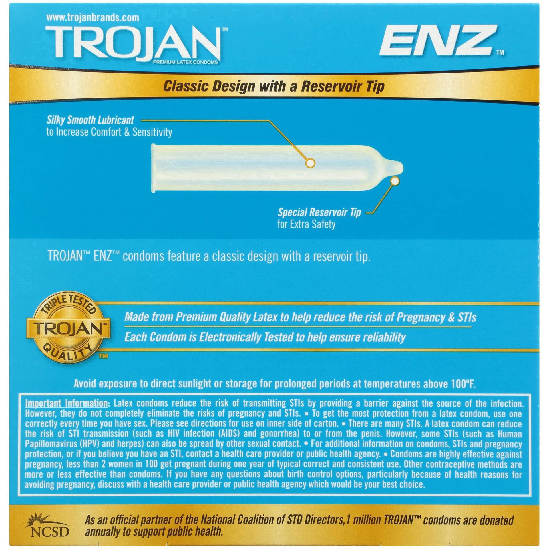 slide 23 of 60, Trojan ENZ for Contraception and STI Protection Lubricated Condoms - 36ct, 36 ct