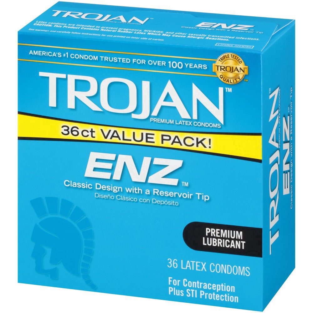 slide 28 of 60, Trojan ENZ for Contraception and STI Protection Lubricated Condoms - 36ct, 36 ct