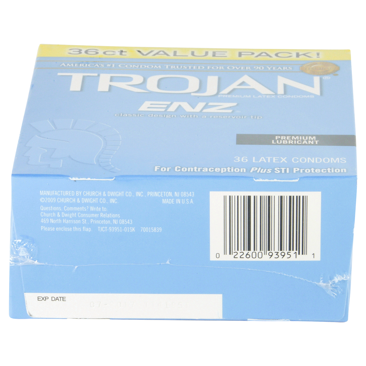 slide 7 of 60, Trojan ENZ for Contraception and STI Protection Lubricated Condoms - 36ct, 36 ct