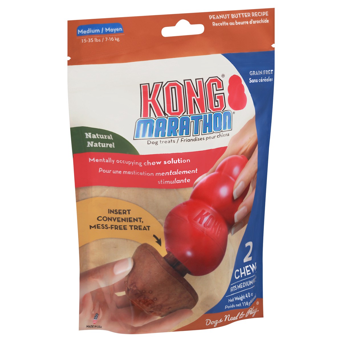 slide 4 of 9, KONG Marathon Medium Peanut Butter Recipe Dog Treats 2 ea, 1 ct