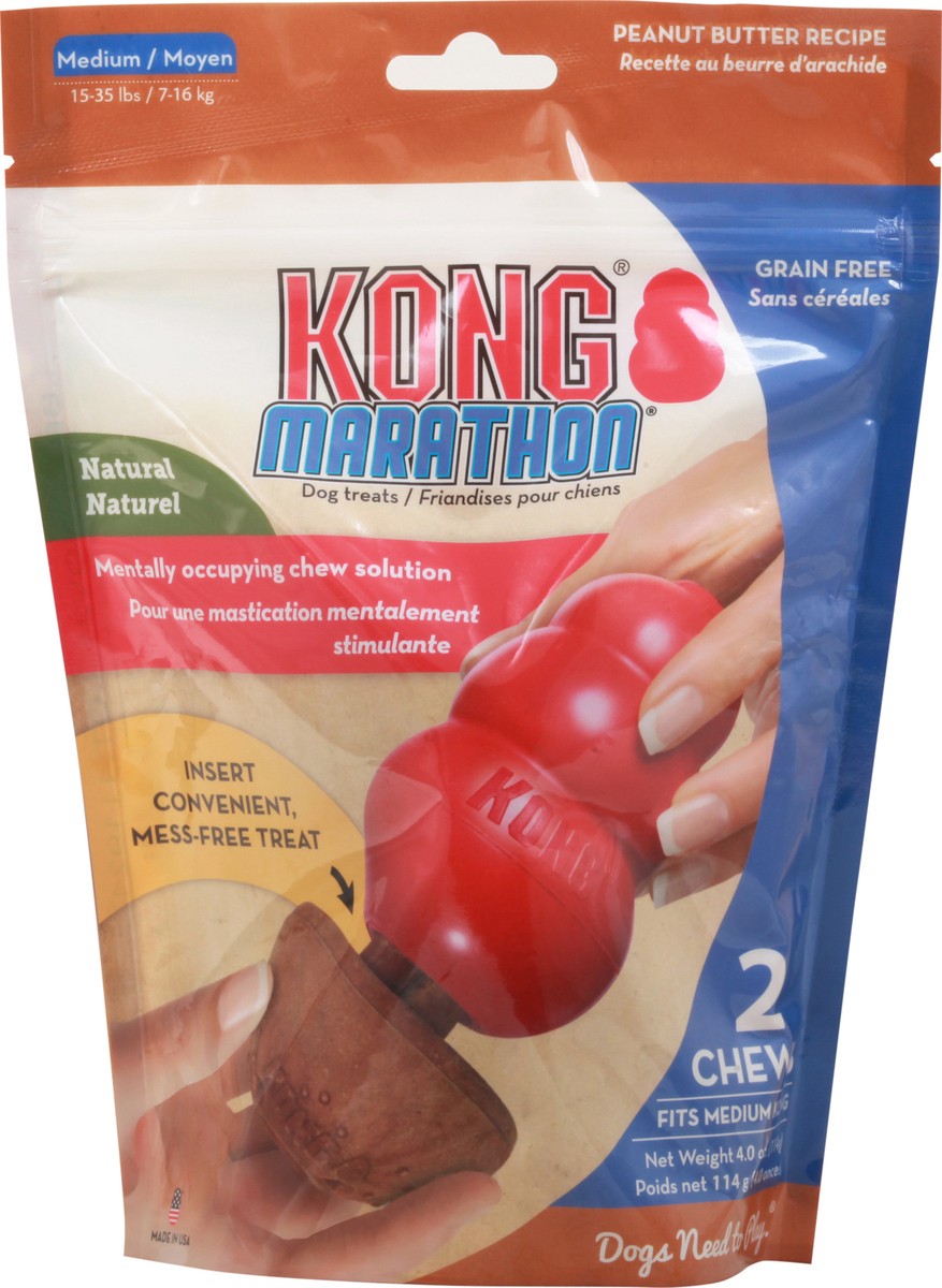 slide 3 of 9, KONG Marathon Medium Peanut Butter Recipe Dog Treats 2 ea, 1 ct