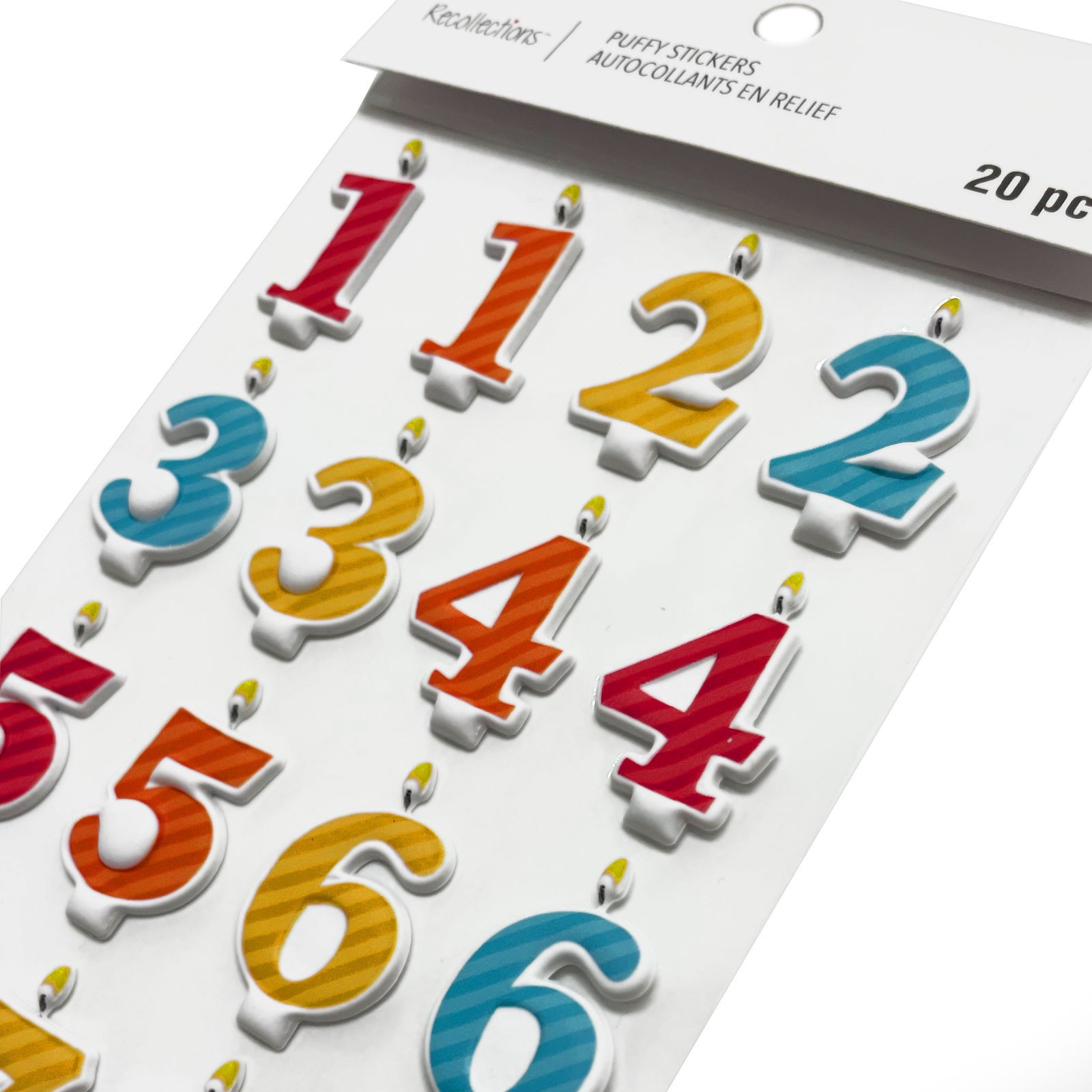 slide 3 of 4, Birthday Number Candle Puffy Stickers By Recollections, 3.875 in x 6.875 in