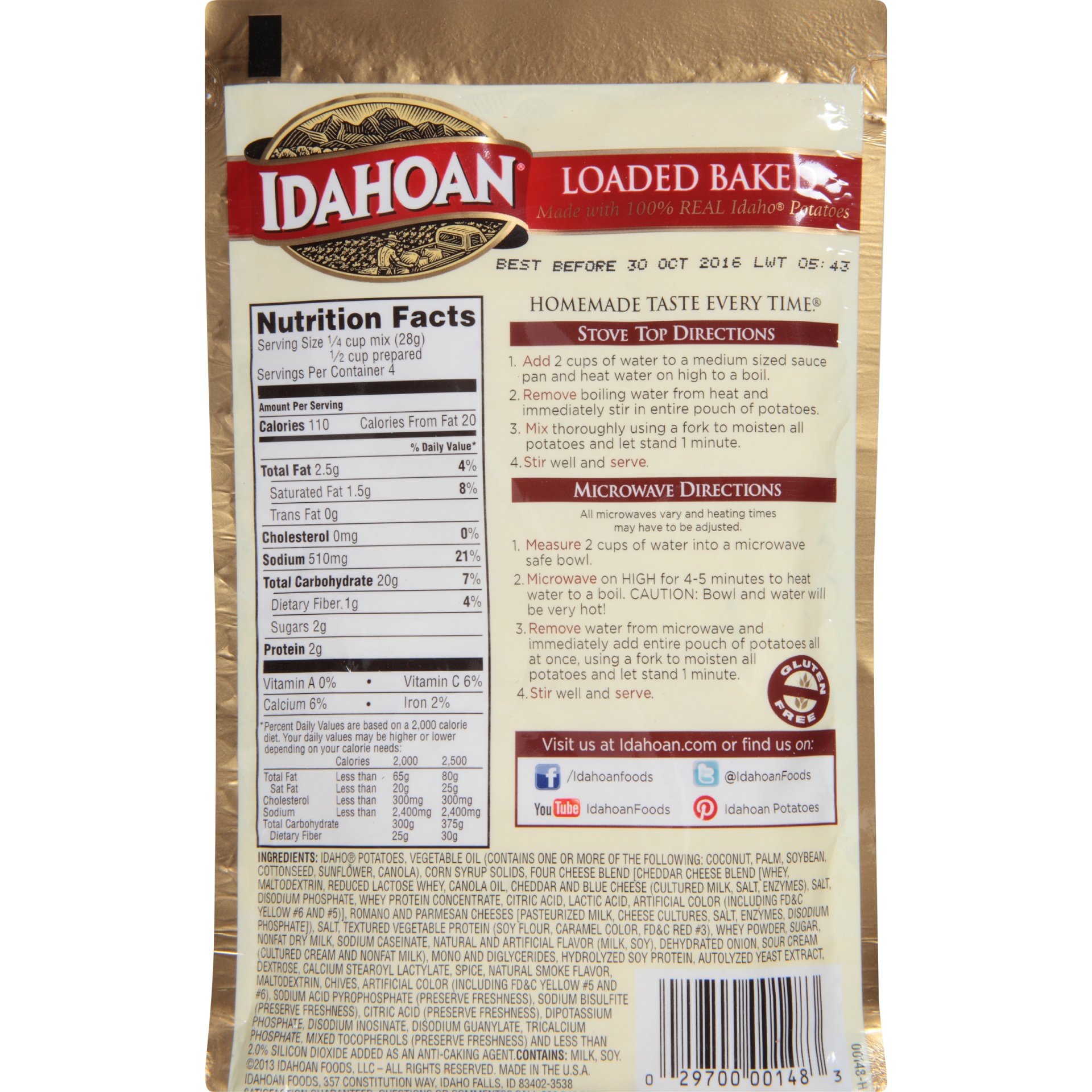 slide 4 of 6, Idahoan Loaded Baked Mashed Potatoes 4 oz, 4 oz