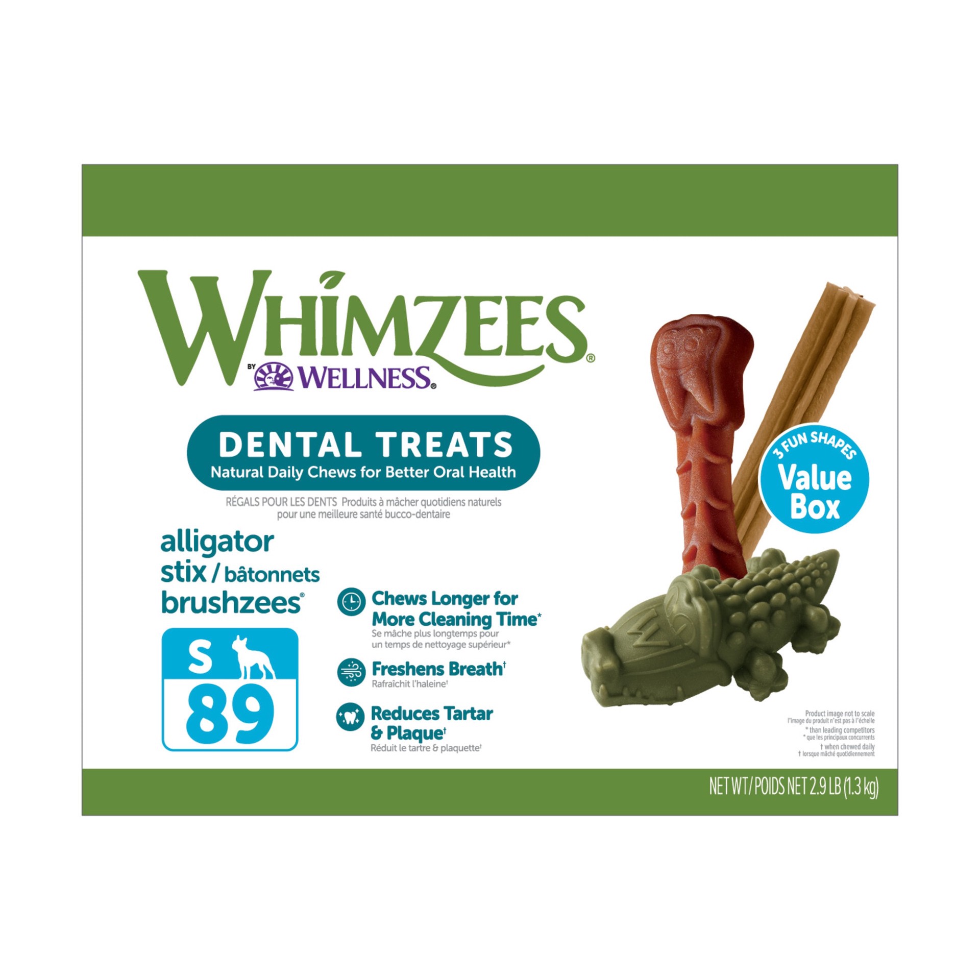 slide 1 of 5, WHIMZEES Wellness Value Box Dog Dental Treats, Natural Chews, Small Size, (89 Count), 1 ct