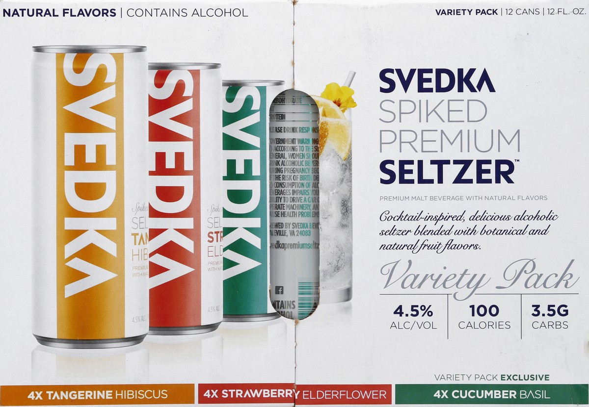 slide 4 of 6, SVEDKA Spiked Seltzer Flavored Malt Beverage, 12 ct; 12 fl oz