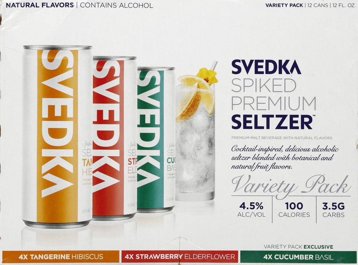 slide 5 of 6, SVEDKA Spiked Seltzer Flavored Malt Beverage, 12 ct; 12 fl oz