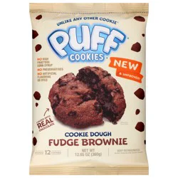 Puff Cookies Fudge Brownie Cookie Dough 12.65 Oz - 12.65 OZ