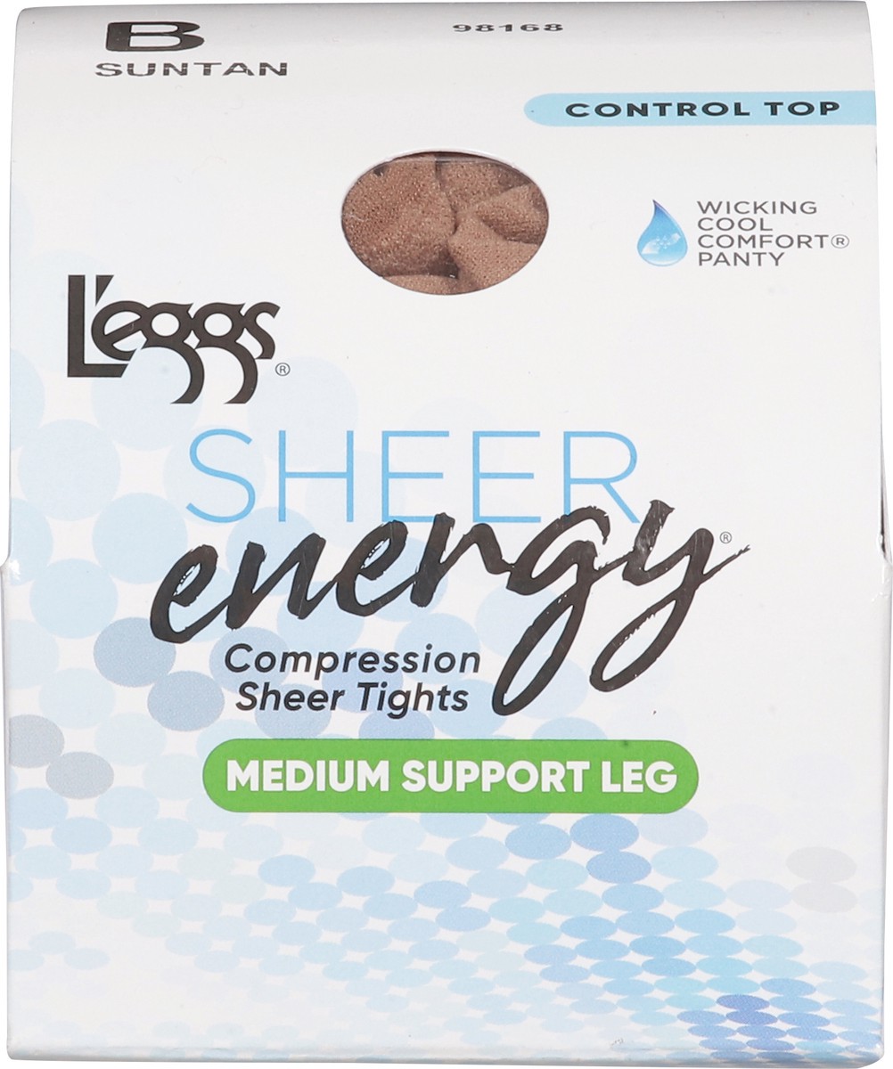slide 2 of 12, L'eggs Sheer Energy Suntan Medium Support Leg Compression Sheer Tights B 1 ea, 1 ct