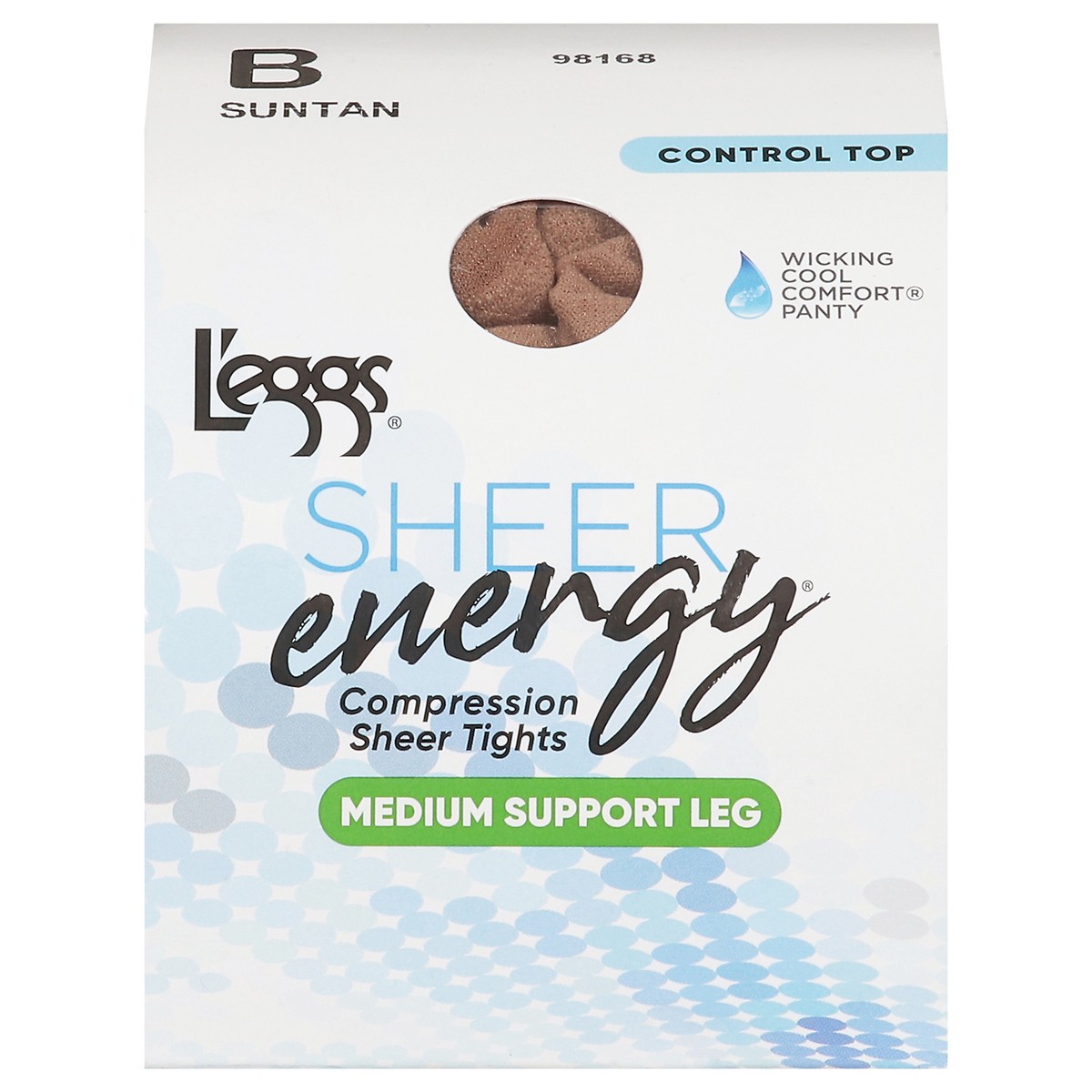 slide 4 of 12, L'eggs Sheer Energy Suntan Medium Support Leg Compression Sheer Tights B 1 ea, 1 ct