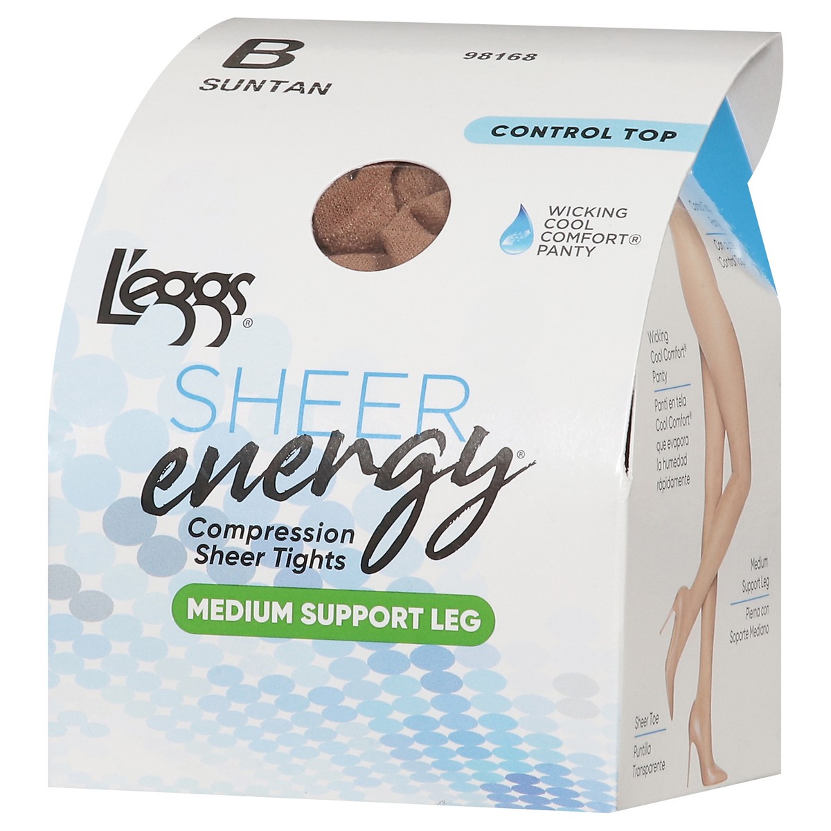slide 8 of 12, L'eggs Sheer Energy Suntan Medium Support Leg Compression Sheer Tights B 1 ea, 1 ct