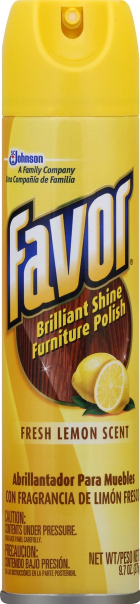 slide 7 of 9, Favor Brilliant Shine Furniture Polish, Fresh Lemon Scent, 9 oz
