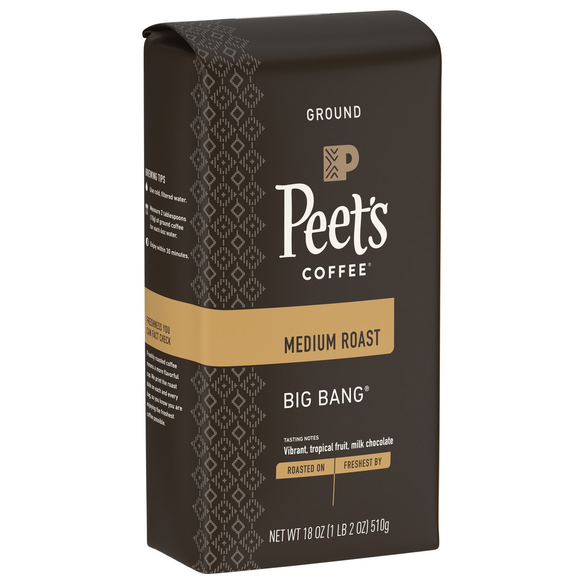 slide 2 of 9, Peet's Coffee Ground Medium Roast Big Bang Coffee 18 oz, 18 oz