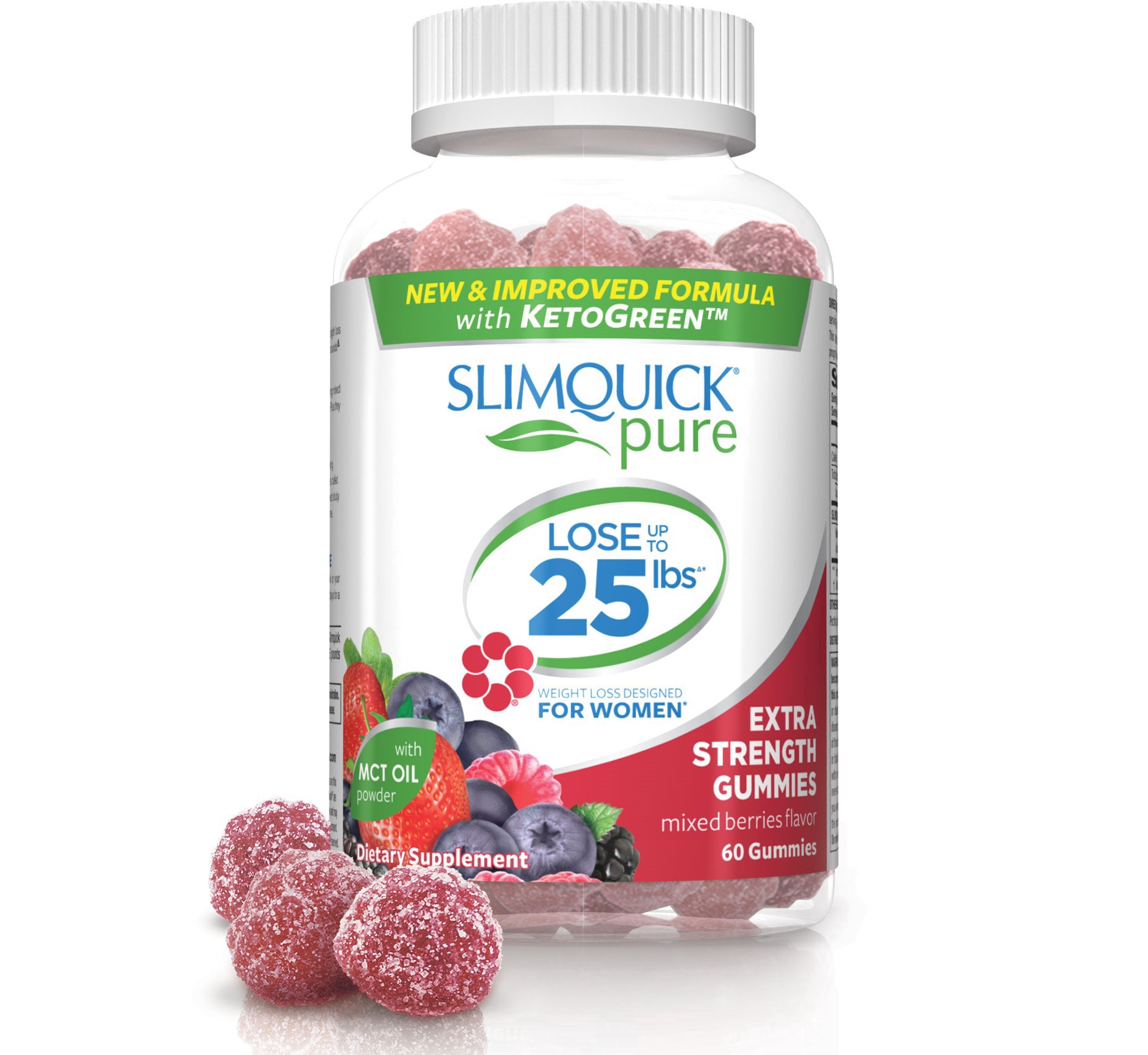 slide 1 of 5, SLIMQUICK Women's Pure Dietary Supplement Gummies - Mixed Berry, 60 ct