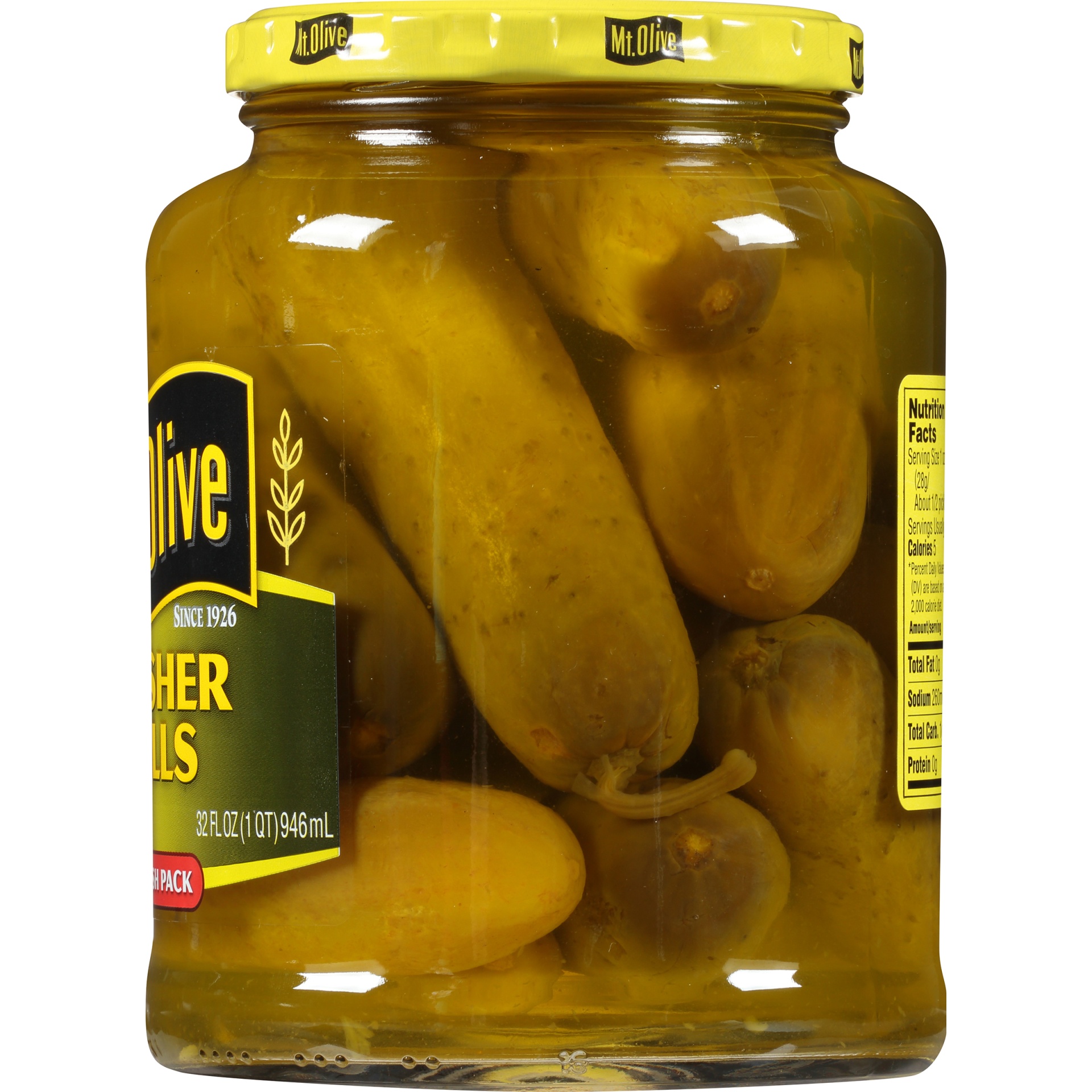 slide 3 of 6, Mt. Olive Kosher Dills Pickles 32 fl oz Jar, 1 qt