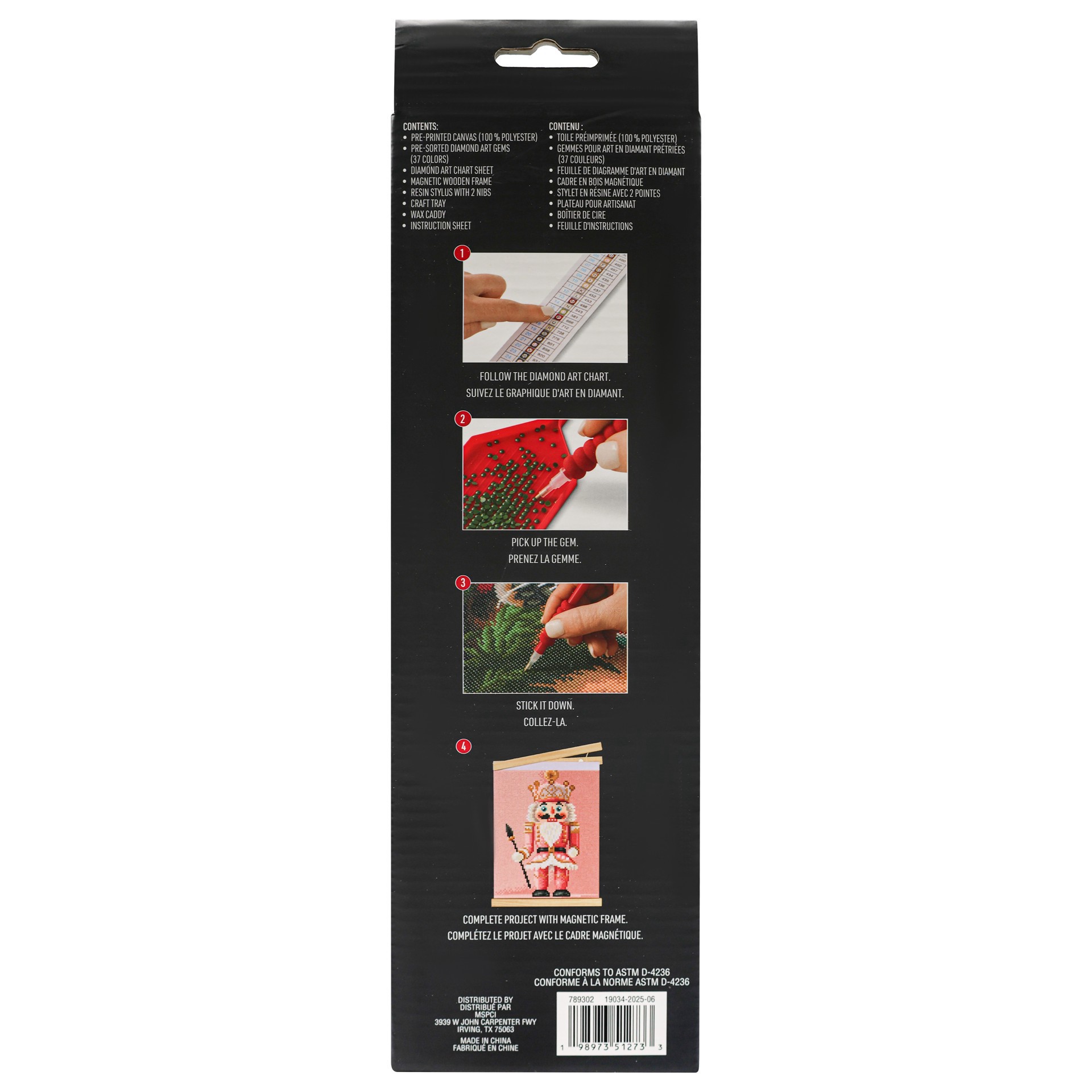 slide 4 of 4, 8" X 10" Pink Nutcracker Diamond Art Kit With Frame By Make Market, 8 in x 10 in