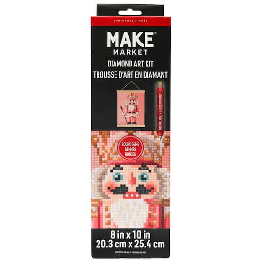 slide 1 of 4, 8" X 10" Pink Nutcracker Diamond Art Kit With Frame By Make Market, 8 in x 10 in