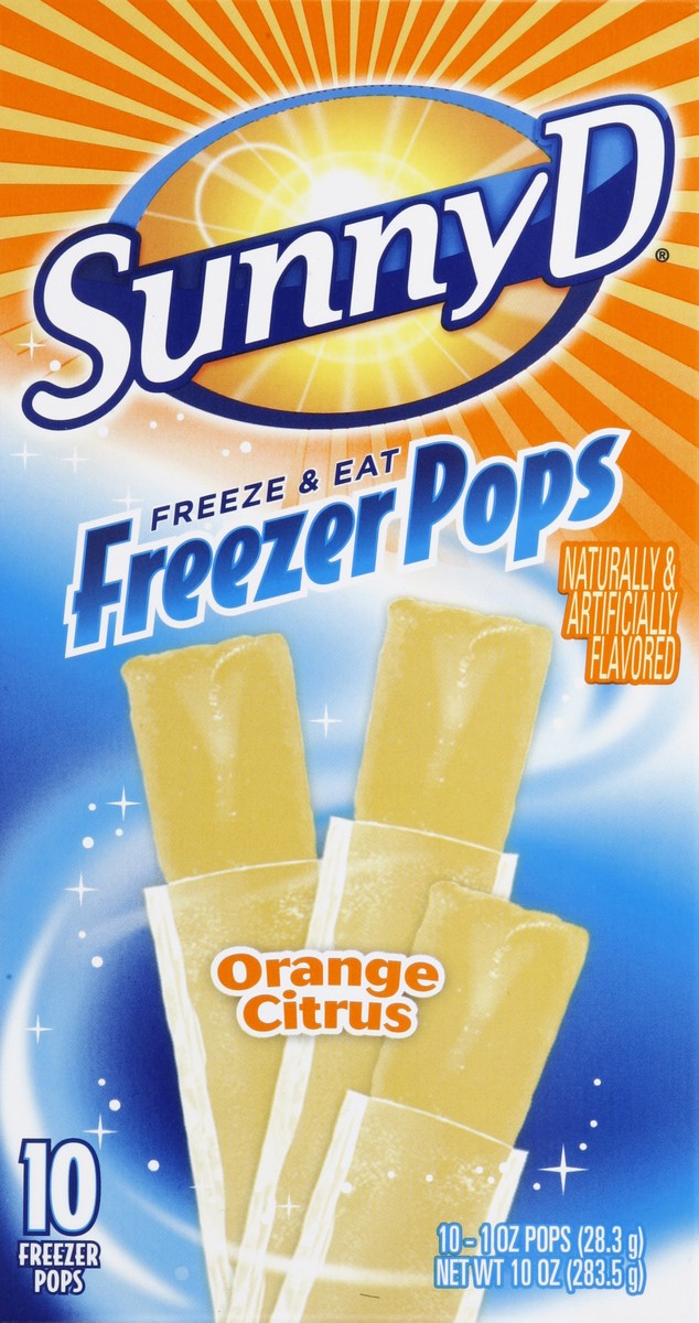 slide 4 of 5, Sunny D Freezer Pops Fruit Punch, Grape, Blue Raspberry, & Watermelon, 10 ct