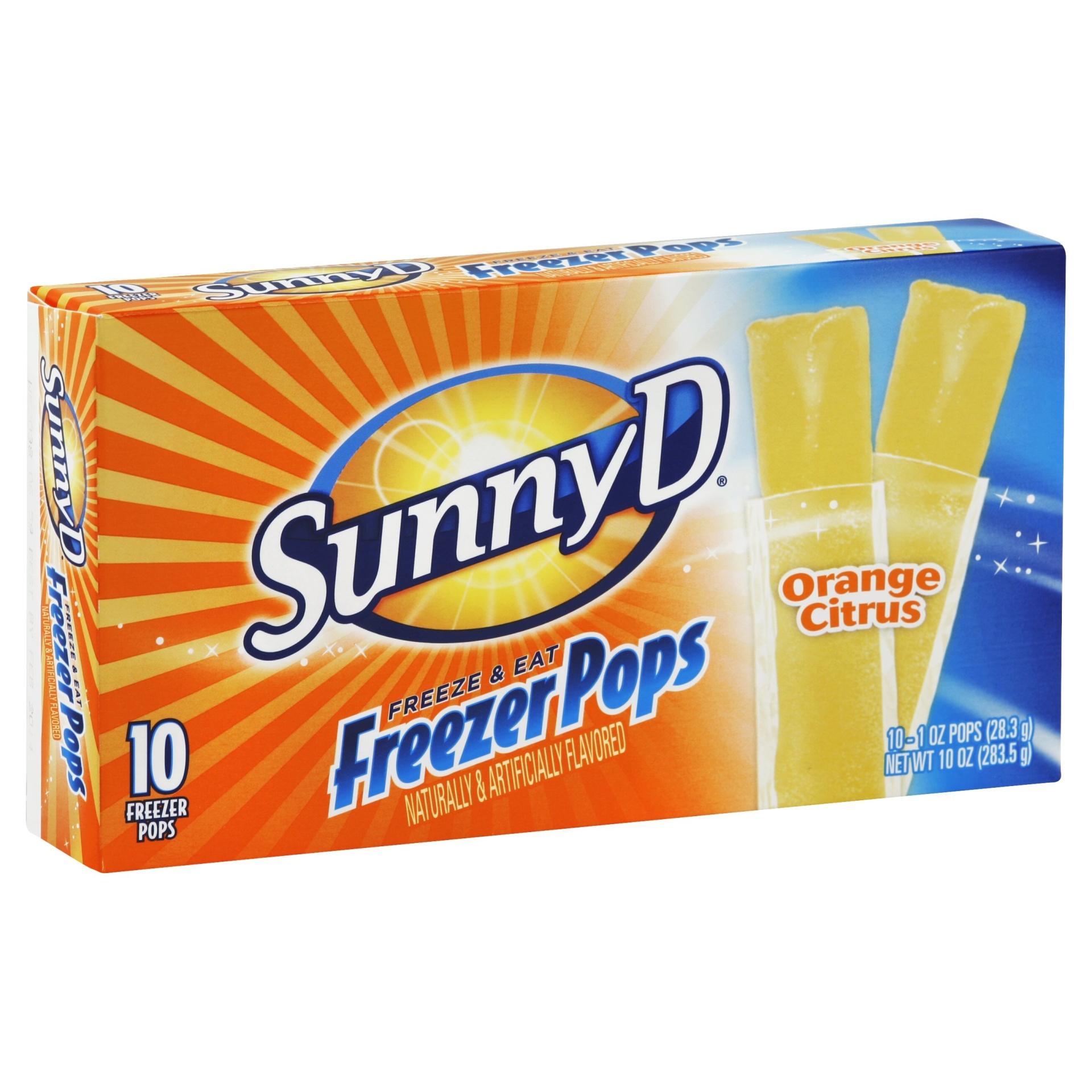 slide 1 of 5, Sunny D Freezer Pops Fruit Punch, Grape, Blue Raspberry, & Watermelon, 10 ct