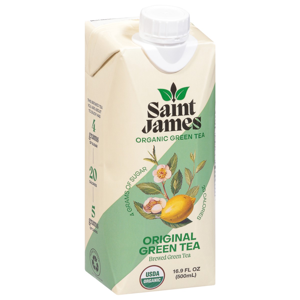 slide 5 of 14, Saint James Low Sugar Organic Brewed Original Green Tea 16 fl oz, 16 fl oz