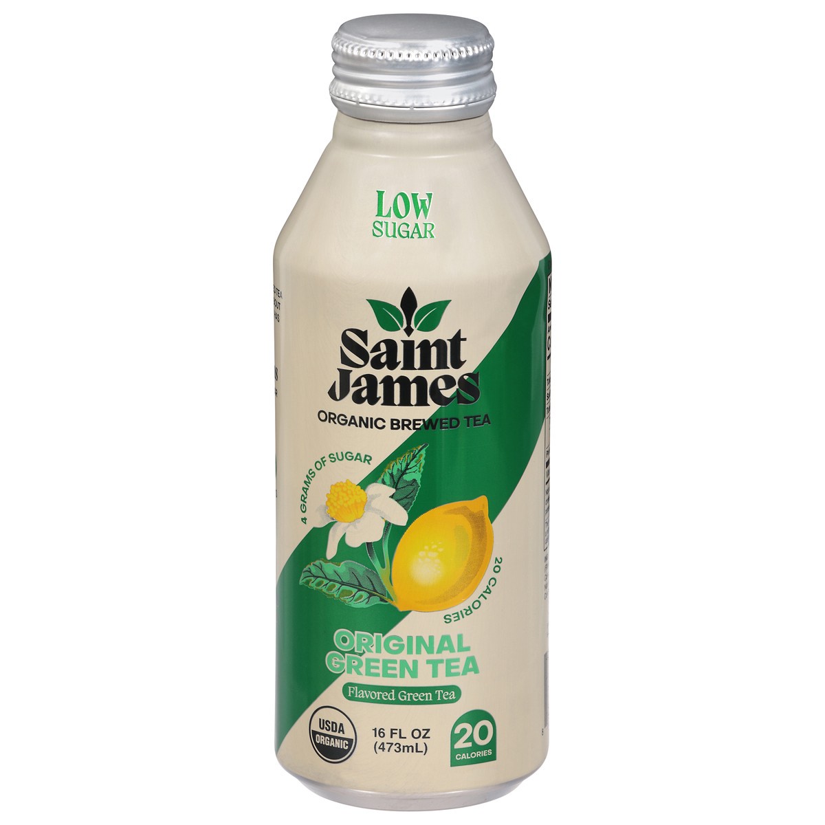 slide 1 of 14, Saint James Low Sugar Organic Brewed Original Green Tea 16 fl oz, 16 fl oz