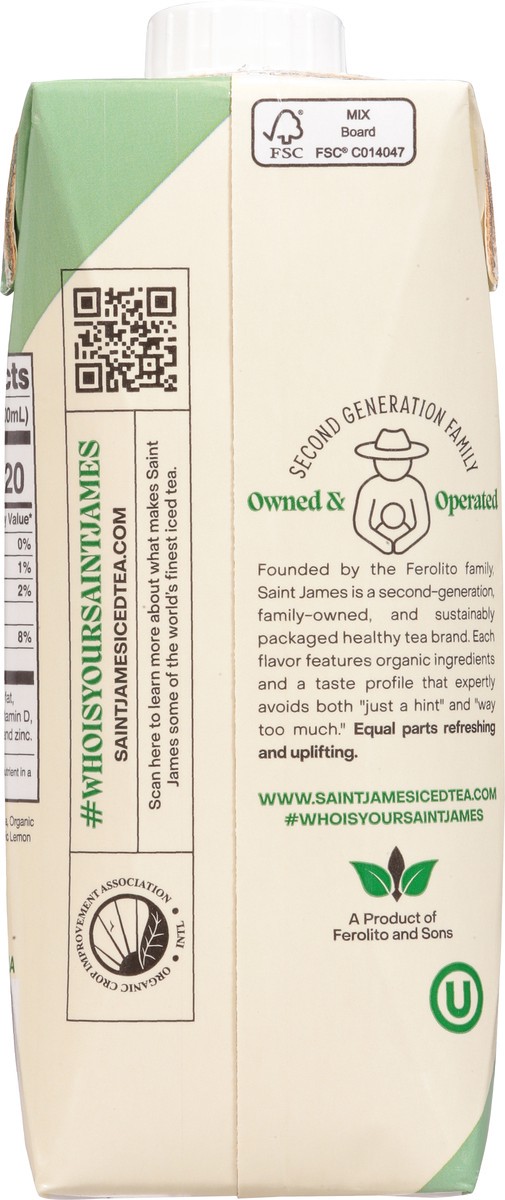slide 2 of 14, Saint James Low Sugar Organic Brewed Original Green Tea 16 fl oz, 16 fl oz
