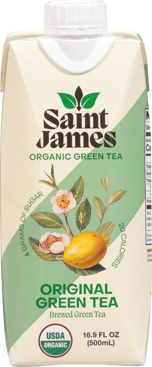 slide 14 of 14, Saint James Low Sugar Organic Brewed Original Green Tea 16 fl oz, 16 fl oz