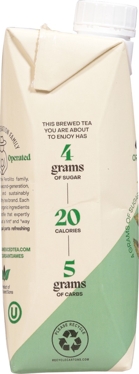 slide 11 of 14, Saint James Low Sugar Organic Brewed Original Green Tea 16 fl oz, 16 fl oz