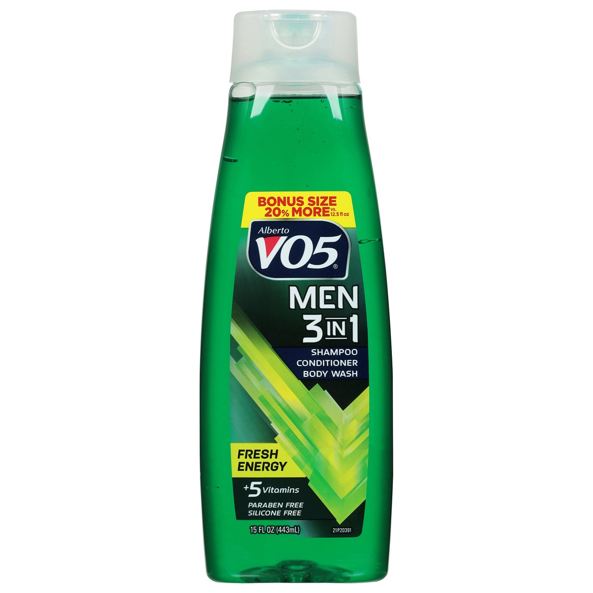 Alberto VO5 Mens Men Fresh Energy 3 In 1 Shampoo, Conditioner, Body