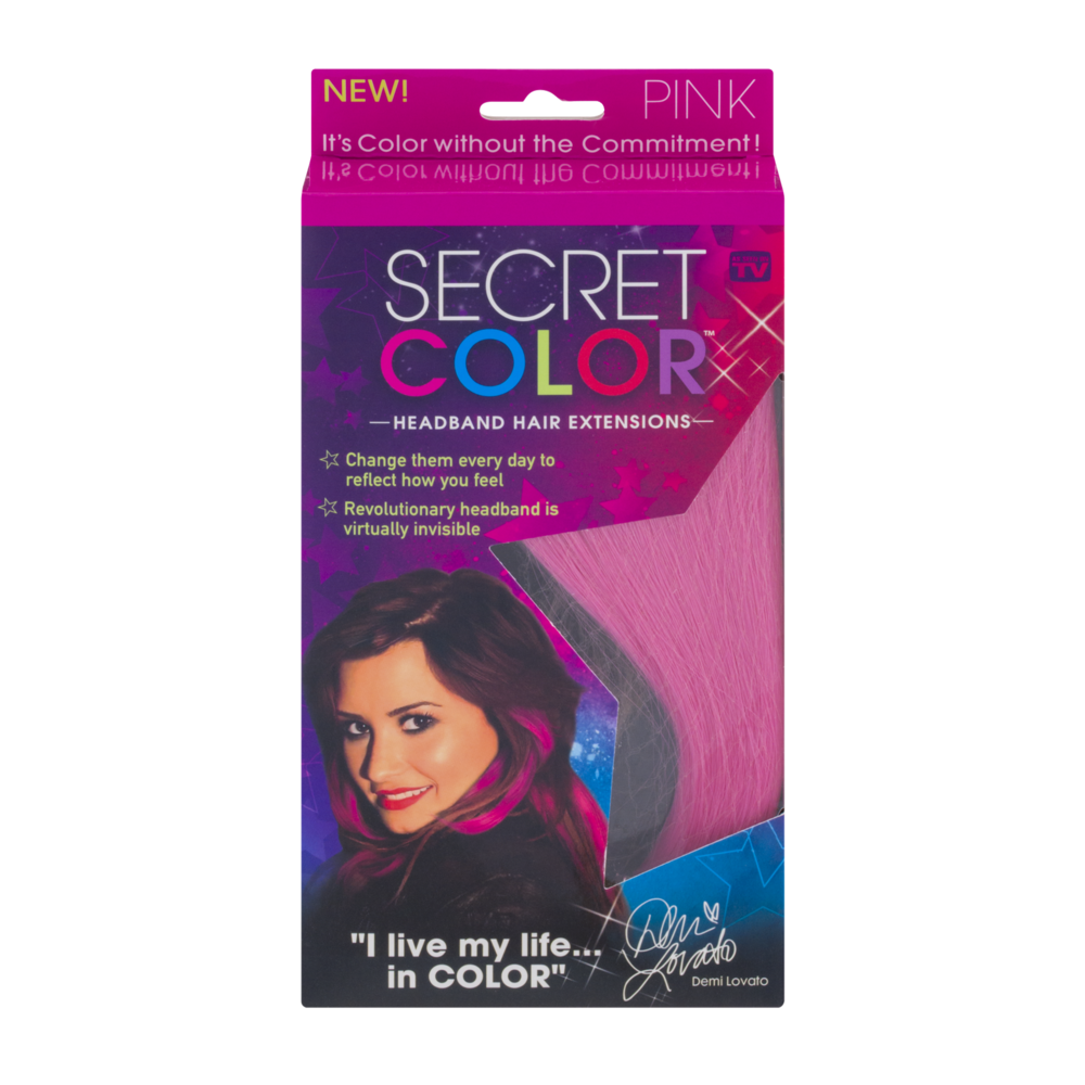 slide 1 of 1, Secret Color Hair Extensions Headband Pink - Each, 1 ct