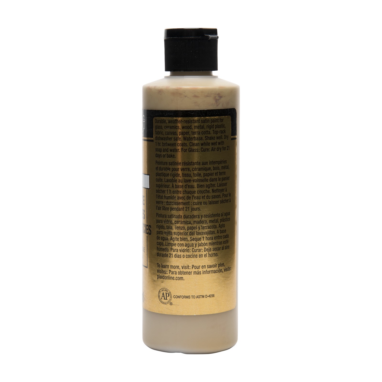 slide 4 of 4, Folkart Multi-Surface Metallic Acrylic Paint, 8oz., 8 oz