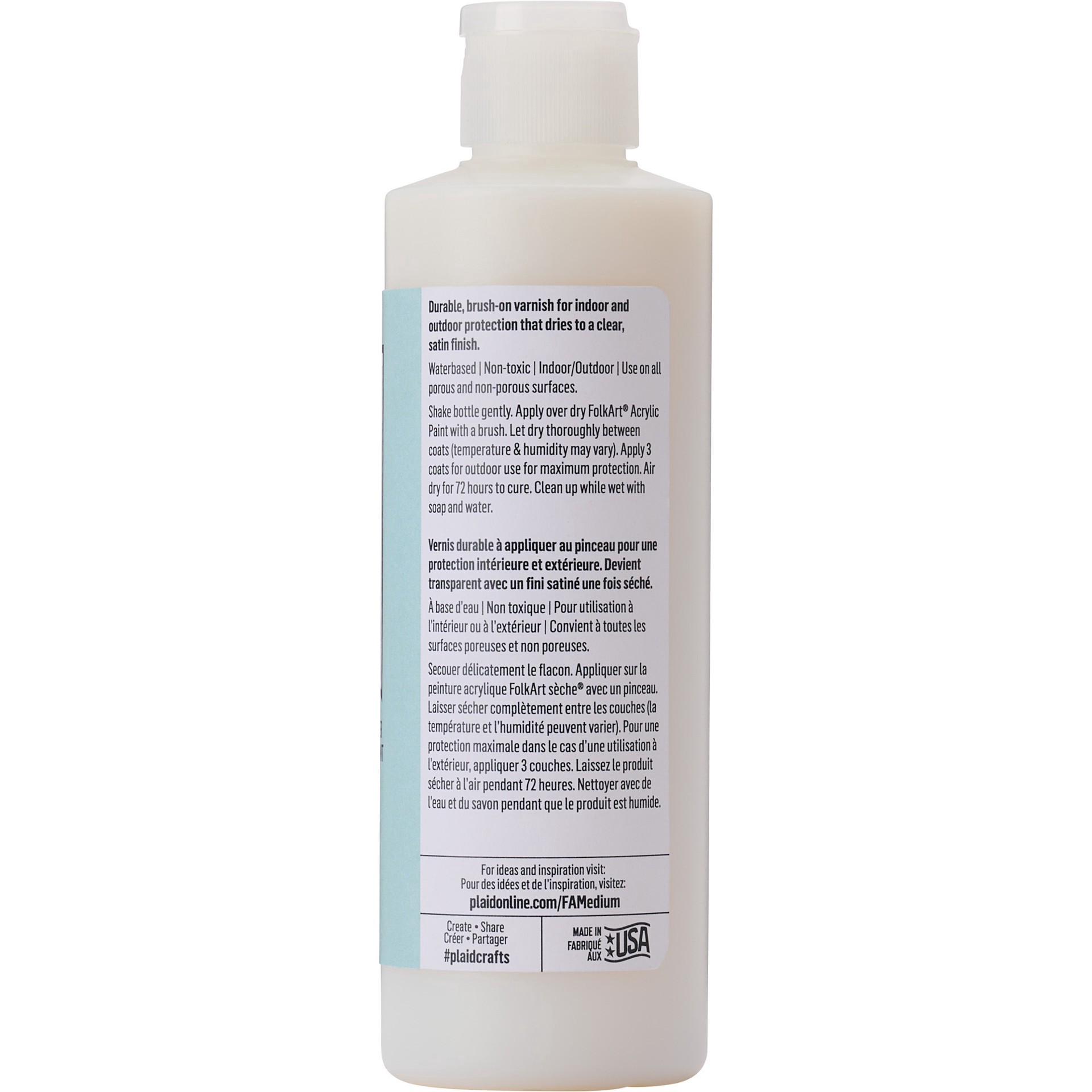 slide 3 of 3, Folkart Satin Varnish, 8 fl oz