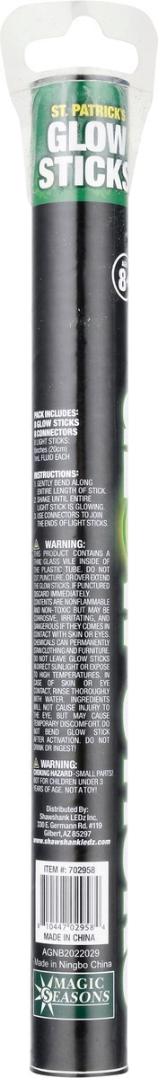 slide 6 of 12, Magic Seasons St. Patrick’s Glow Sticks 8 ea, 8 ct
