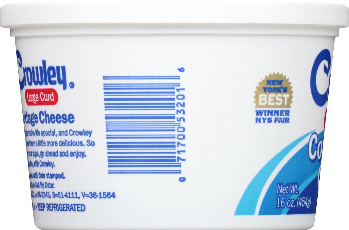 slide 3 of 8, Crowley Large Curd Cottage Cheese- 16 oz, 16 oz
