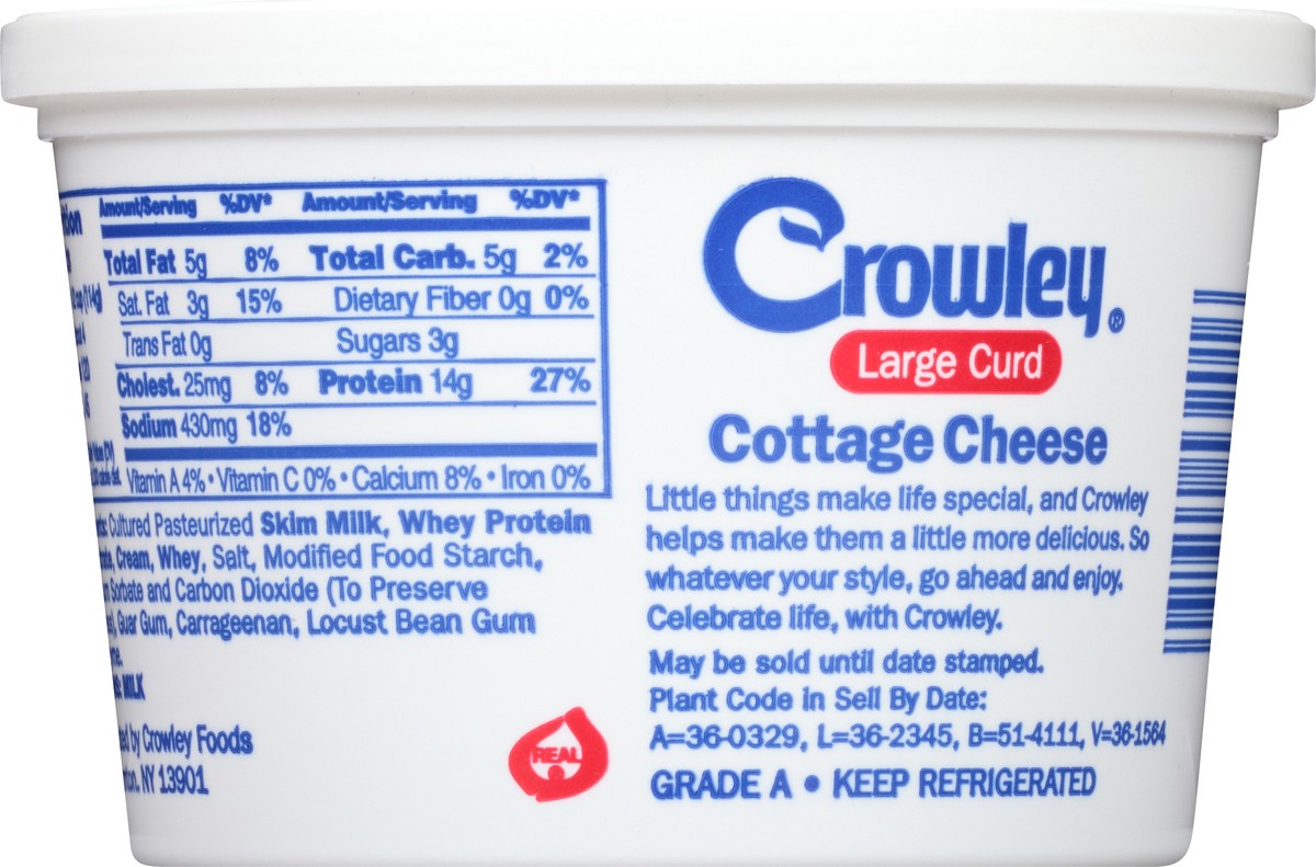 slide 8 of 8, Crowley Large Curd Cottage Cheese- 16 oz, 16 oz