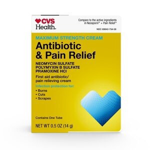 slide 1 of 1, CVS Health Maximum Strength Antibiotic & Pain Relief Cream, .5 Oz, 0.5 oz