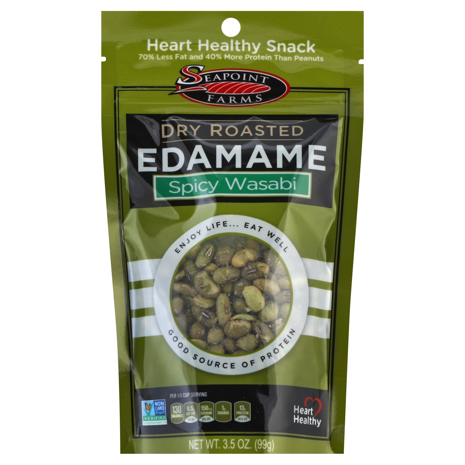 slide 1 of 6, Seapoint Farms Dry Roasted Spicy Wasabi Edamame, 3.5 oz
