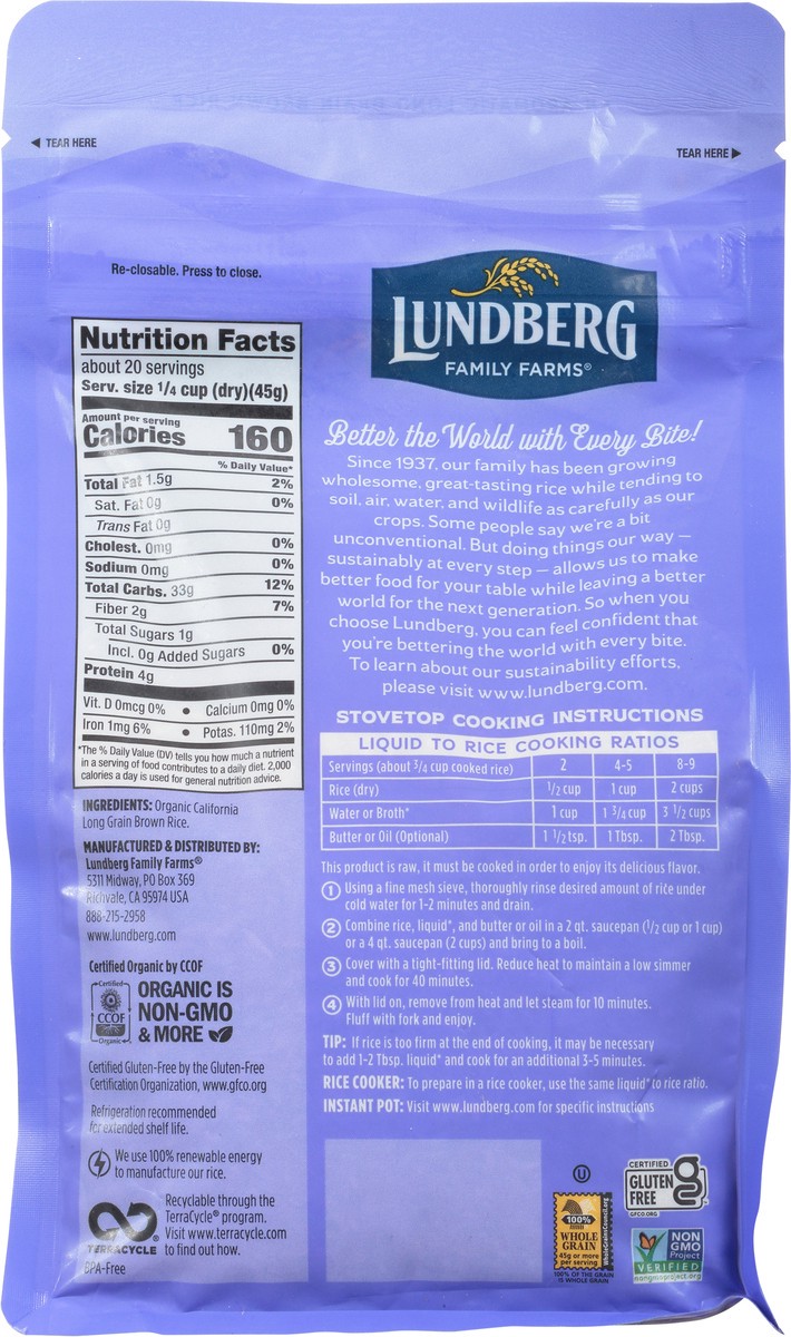 slide 7 of 9, Lundberg Family Farms Jasmine California Brown Organic Gourmet Rice 32 oz, 32 oz