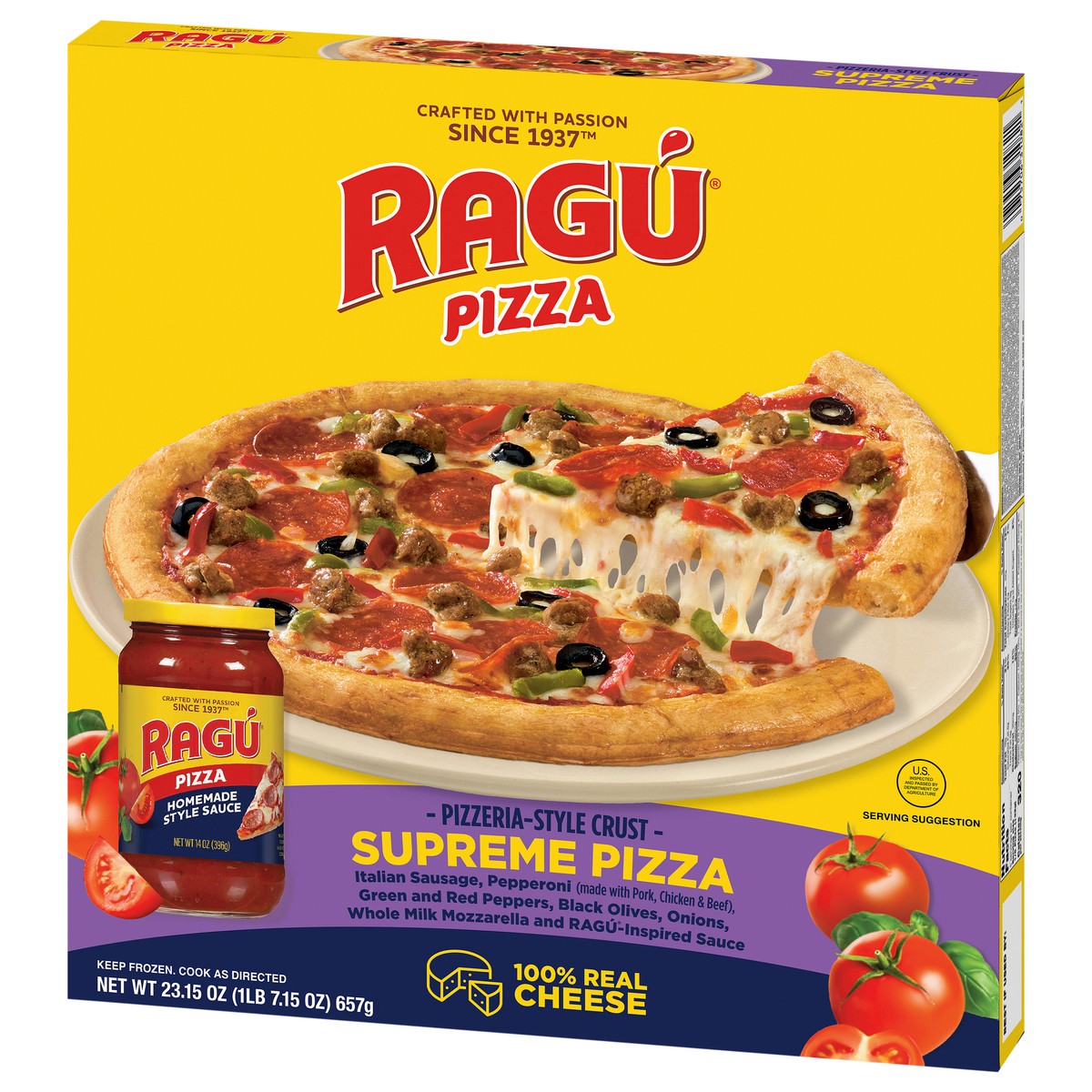 slide 3 of 13, Ragu Pizzeria-Style Crust Supreme Pizza 23.15 oz, 23.15 oz